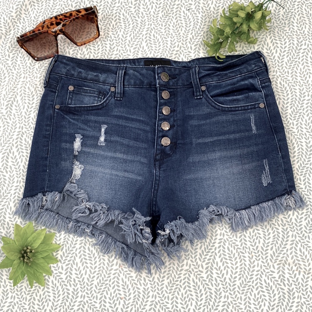 Celebrity Pink Women's Juniors Distressed Denim Shorts